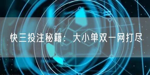快三投注秘籍：大小单双一网打尽