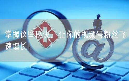 掌握这些秘诀，让你的视频号粉丝飞速增长！
