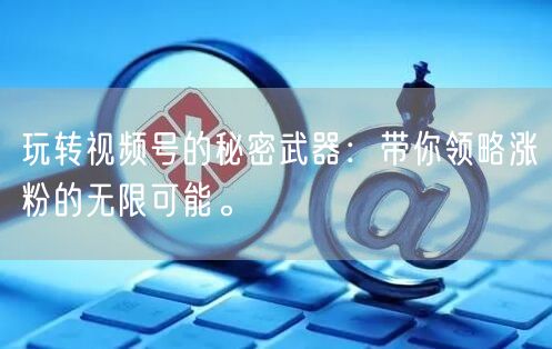 玩转视频号的秘密武器：带你领略涨粉的无限可能。