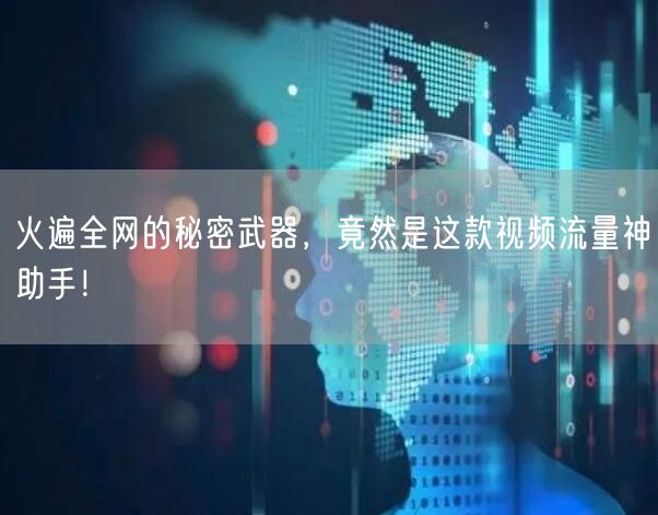 火遍全网的秘密武器，竟然是这款视频流量神助手！